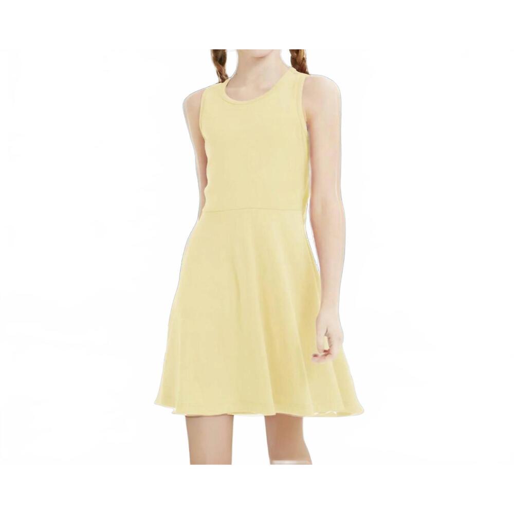 NEW GOOD GIRL daisy cutout back sleeveless dress in lemon